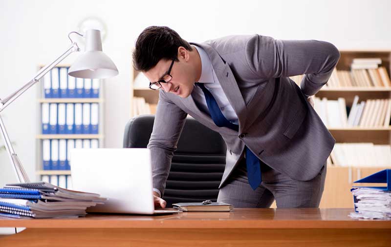 businessman with sore back