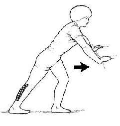 Drawing of person performing calf stretch