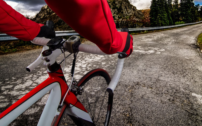 cyclist going uphill