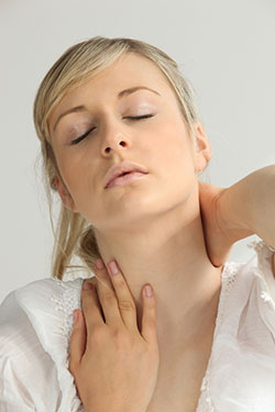 young woman with neck pain