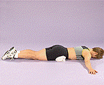Person performing shoulder extensions