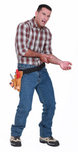builder with sore arm