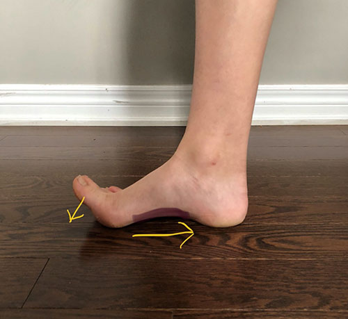 lift toes and create arch