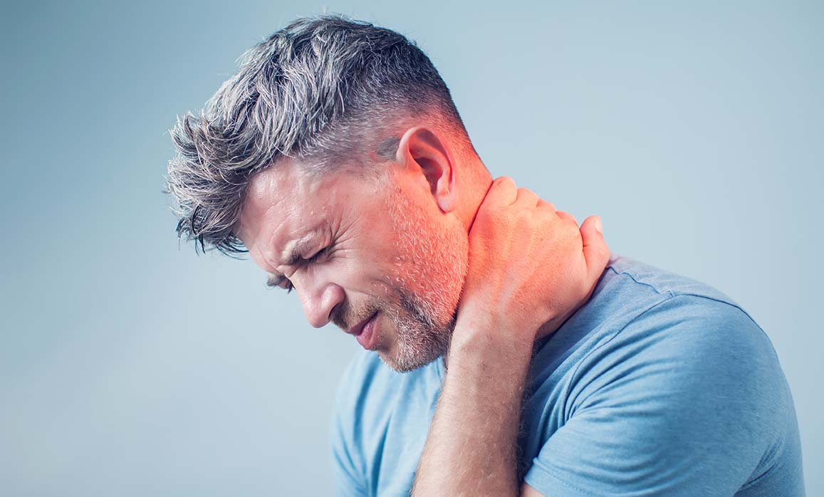 man with neck pain from whiplash