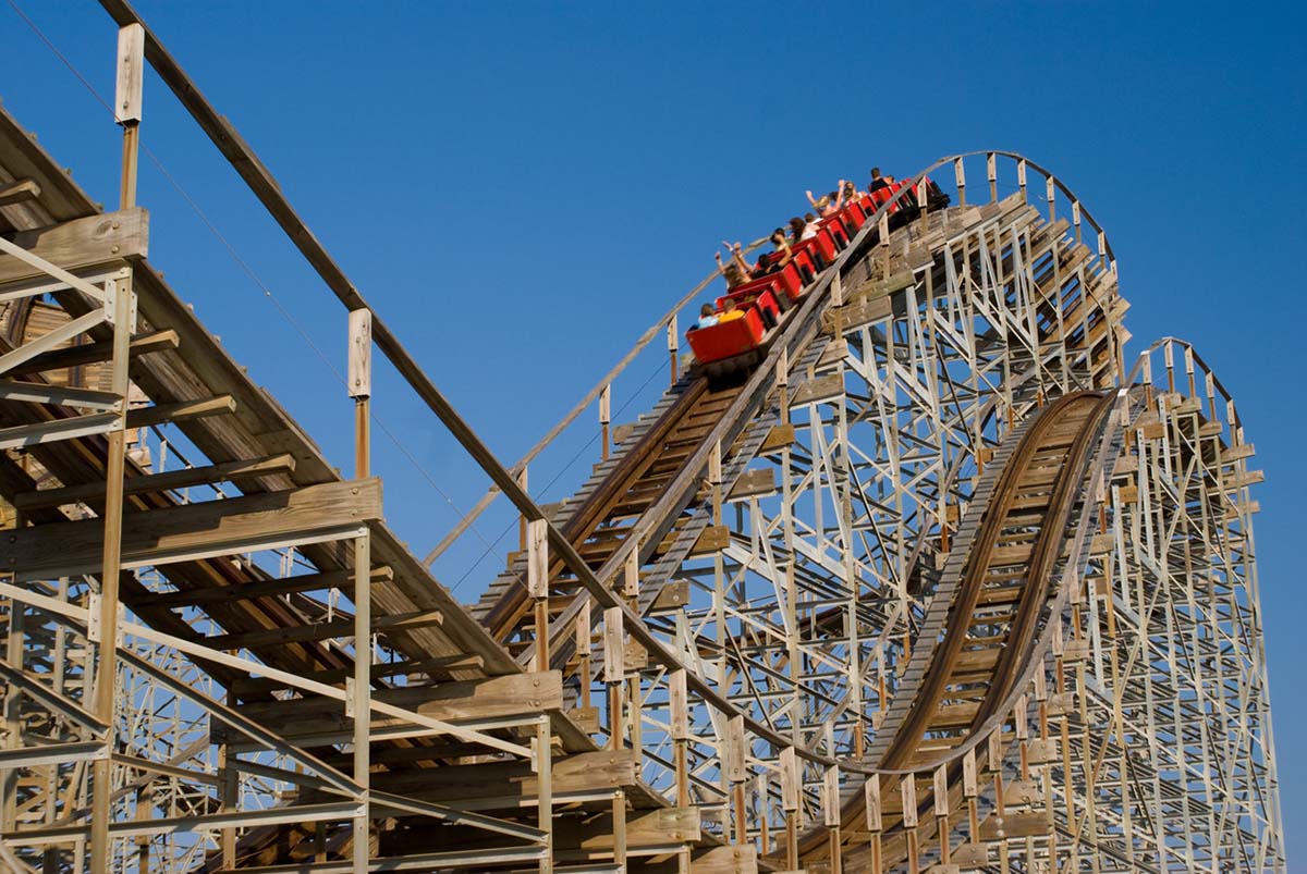 old wooden roller coaster