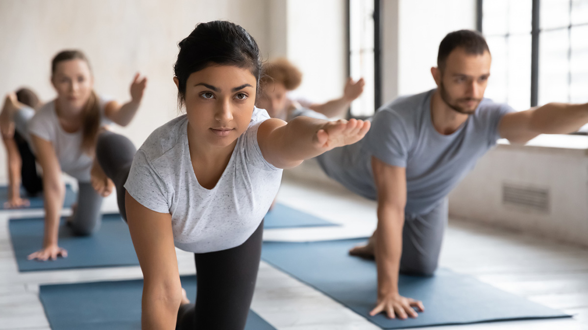 plank exercises in group